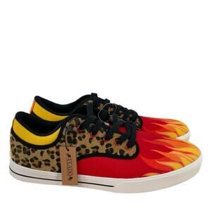Vlado Spectro 3 Limited Edition Flames Mens Shoes Size 7.5 Leopard Print Red